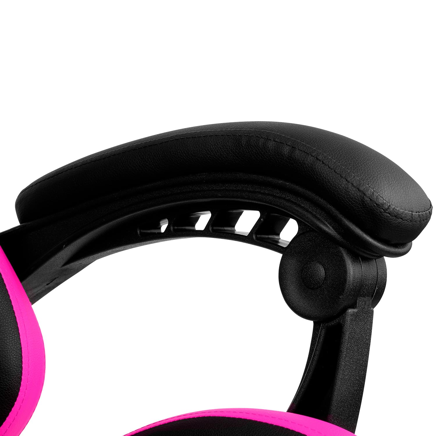 DRIFT GAMING DR35 – Profesjonalny ergonomiczny fotel gamingowy z podparciem lędźwiowym i regulowanymi podłokietnikami 2D, odchylany do 135°, ciche koła, tapicerka ze skóry syntetycznej, Czarny/Fuksja