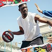 Vista 4 de AND1 Enigma Basketball - Streetball for Indoor and Outdoor Use, Deep Channel Construction and Durability Rojo/Negro