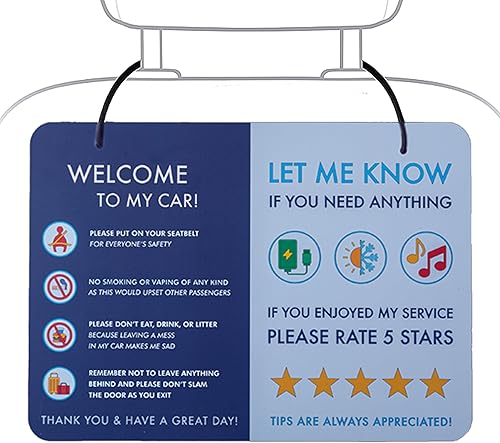 Miniatura 10 de Paquete de 2 letreros de auto compartido mejores relaciones con los clientes, calificaciones más altas y más consejos con un letrero universal