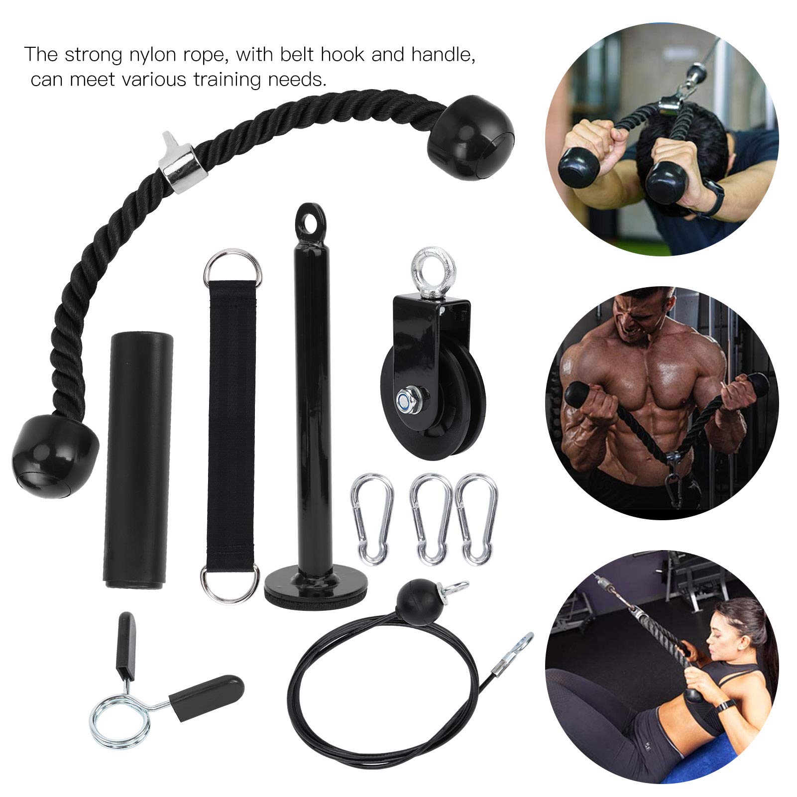 Juego de Equipos de Fitness DIY para Gimnasio en Casa, de Polea Duradero para Entrenamiento de Fuerza y ​​Potencia de Brazos, 1 Unidad