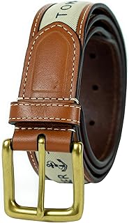 Tommy Hilfiger Men's Leather Casual Belt with Fabric Inlay, 44