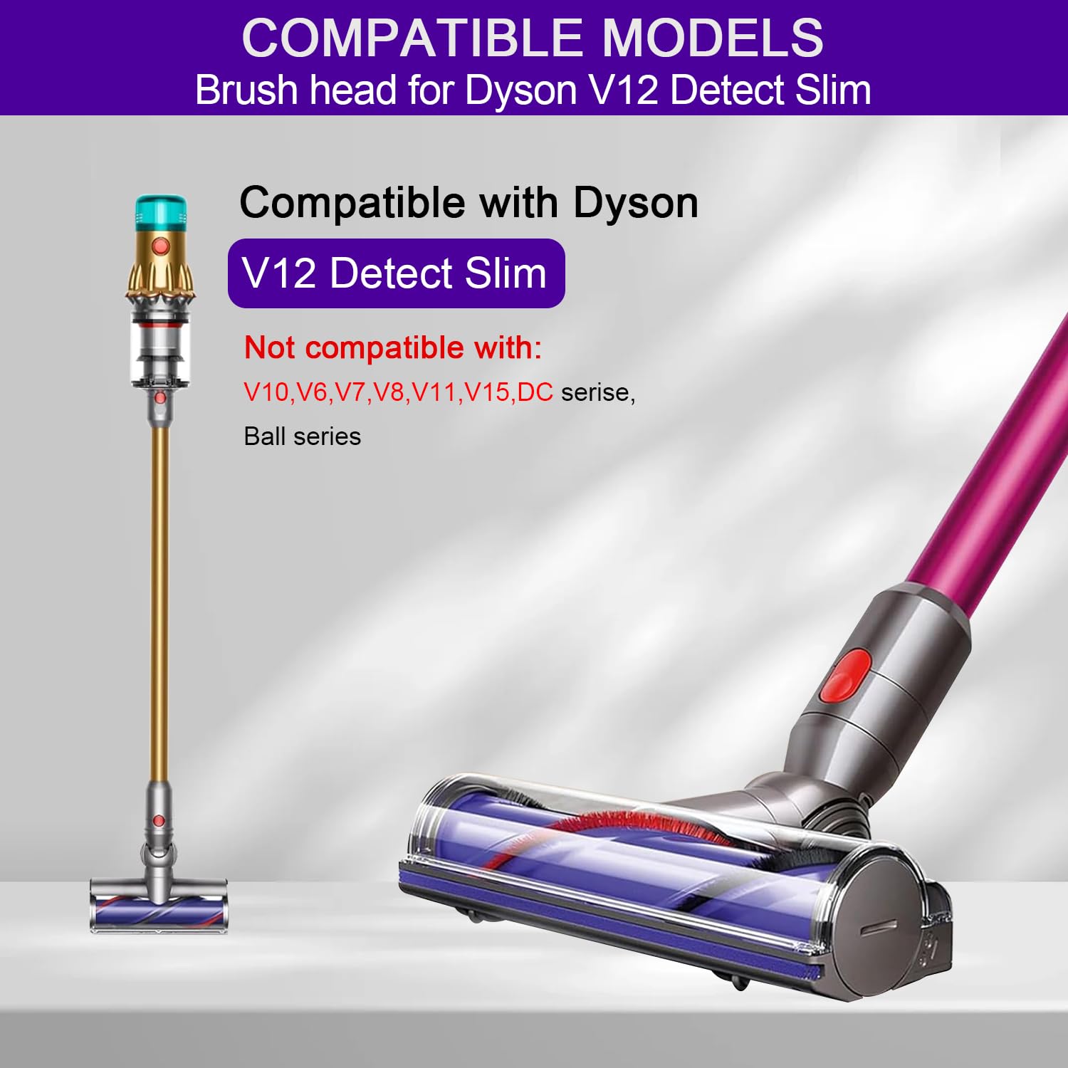 Bürste für Dyson V12 Detect Slim,Bodendüse für Dyson V12 Detect Slim.