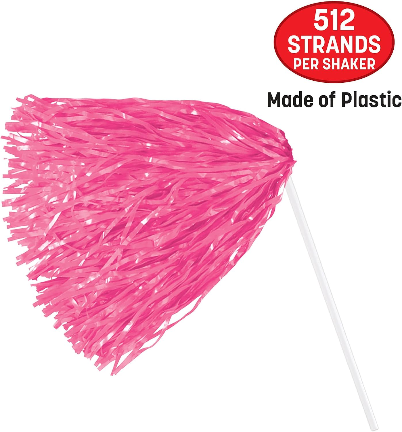 Beistle Pink Poly Shakers – 4 Pack, Handheld Plastic Cheer Shakers, Lightweight Spirit Accessories for Stage Performances, Themed Events, Pep Rallies, Photo Booth Props & Decorative Displays, 12"