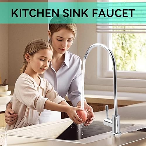Miniatura 4 de Grifo de fregadero de cocina, grifo de barra de una sola manija, grifo de cocina de aleación de zinc con cuello de ganso giratorio de 360° grifo de