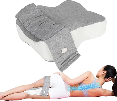 Knee Pillow for Side Sleepers, Memory Foam Leg Pillow for Side Sleeping with Adjustable Strap, for Comfortable wear Between the Legs While Sleeping