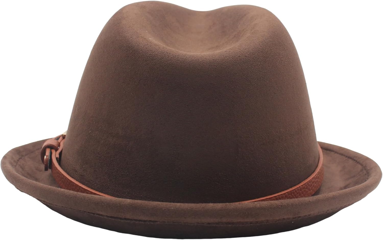 Short Brim Fedora Hats for Men Women Suede Fedora Hats with Belt Buckle Panama Trilby Hats