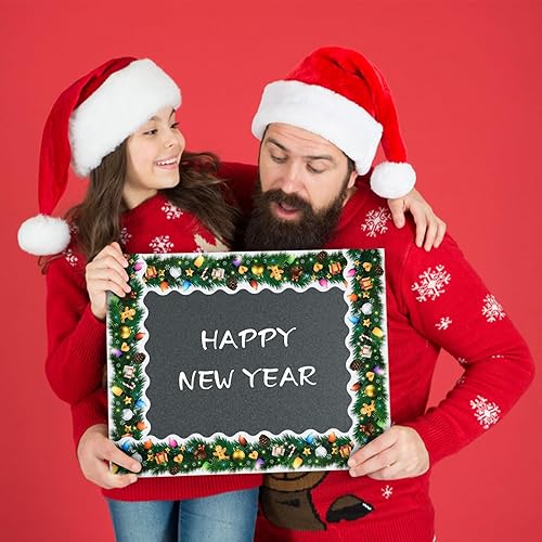 Miniatura 4 de Bordes de tablón de anuncios de Navidad de 99 pies, bombillas y agujas de pino, bordes de aula, decoraciones de tablón de anuncios de Navidad, Año