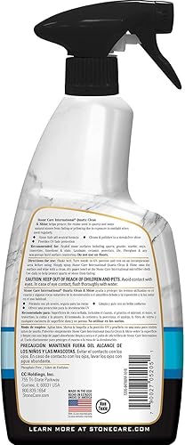 Miniatura 2 de Stone Care International Limpiador y pulido de cuarzo, 24 onzas con paño de microfibra, limpia y brilla tus encimeras de cuarzo, islas y superficies