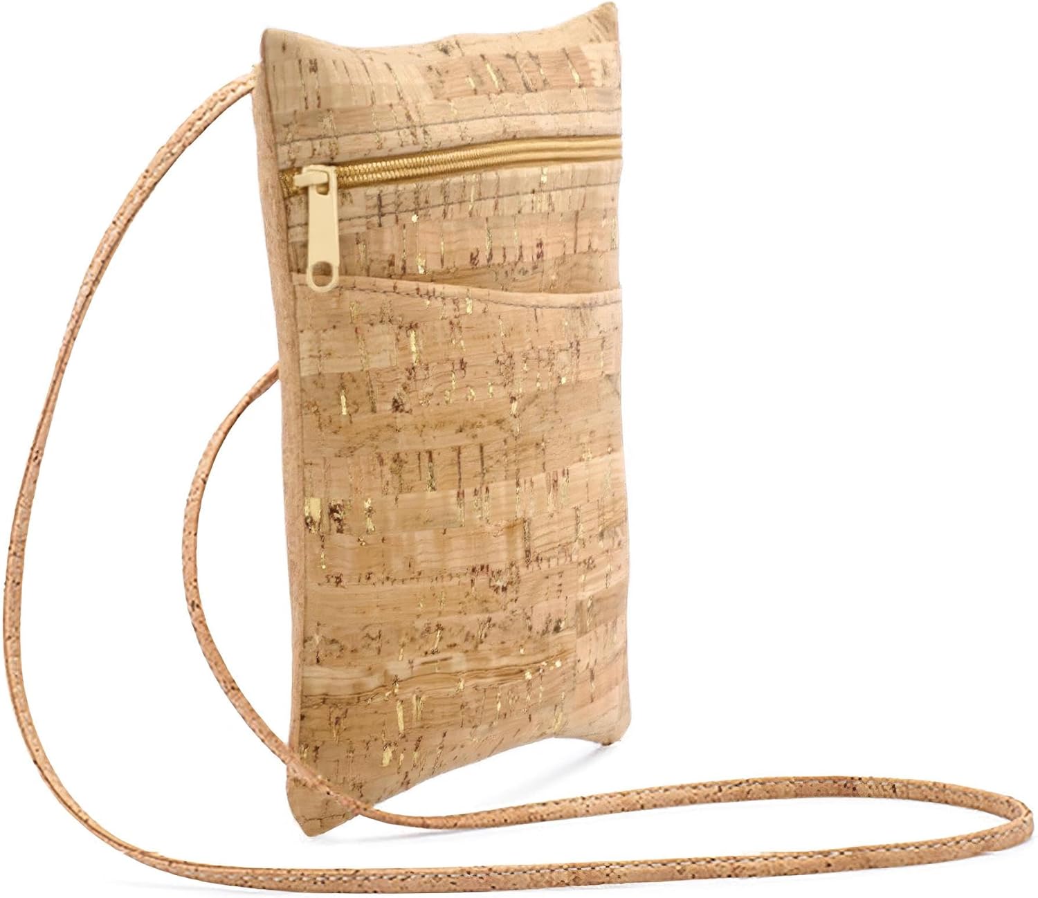 Gold Flecked Cork Mini Crossbody Bag with Adjustable Strap - Image 2
