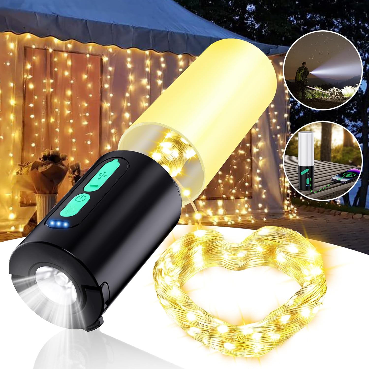 AUDLES Camping String Lights,33Ft String Light with Camping