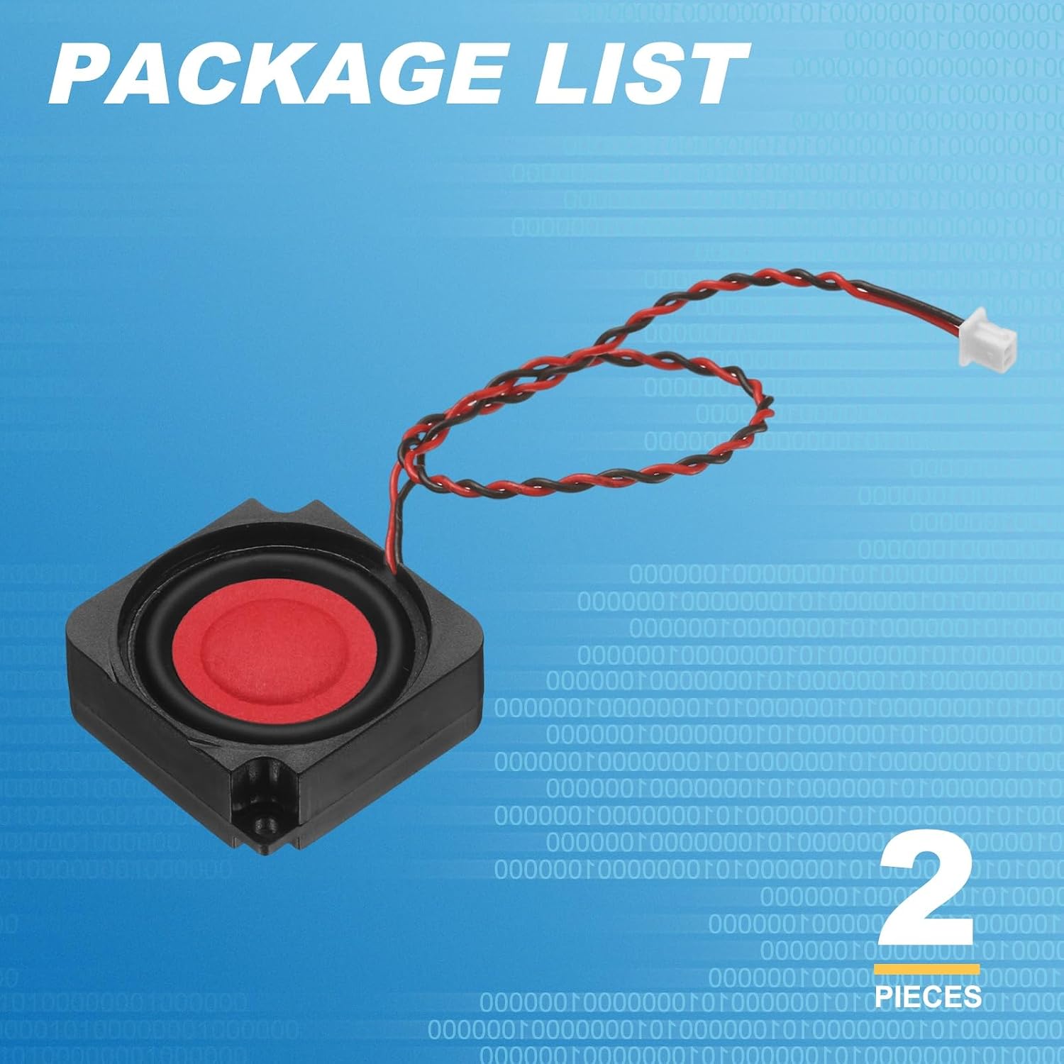 PATIKIL 2 Watt 8 Ohm Mini Speaker, 2PCS Full-Range Mobile Portable Advertising Machine Micro Loudspeaker Connector for Small Electronic Projects, Black Red