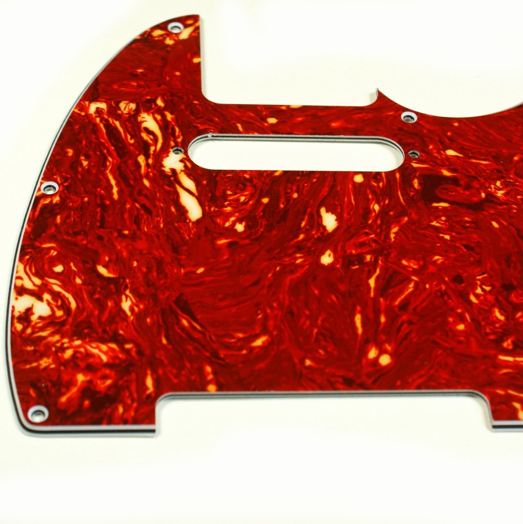 (D19)Custom 4 Ply Guitar Pickguard for Tele Standard -Tortoise Red