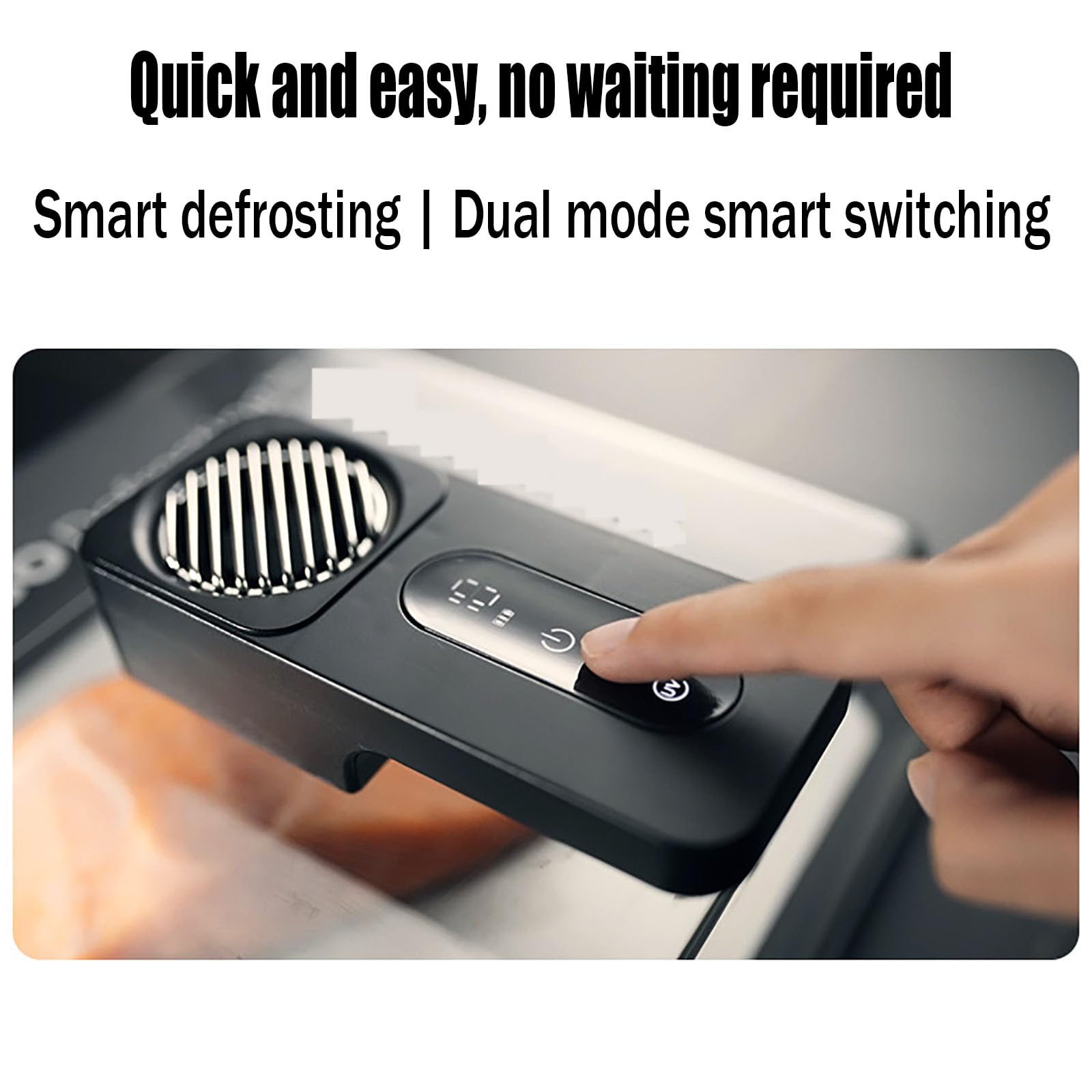 Placa de descongelación eléctrica de 4,2 L, descongelador rápido de alimentos de 10 minutos con temporizador ajustable para carne congelada, filetes, pollo, camarones, mariscos (10-40 minutos)