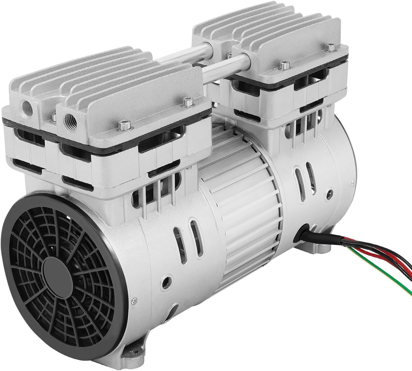 Cabezal de compresor de aire 750 W, 145 l/min, 1 CV, motor silencioso, 8 bar, motor sin aceite, con 2 silenciadores, motor de cobre de 1400 rpm, cabezal de bomba silencioso, bajo ruido para taller