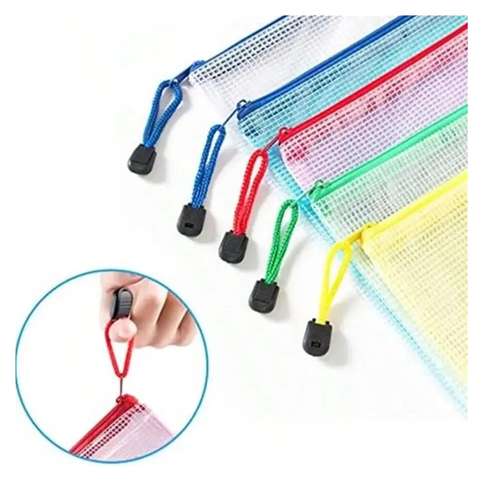 Lot de 24 pochettes en plastique A4 avec fermeture éclair, grande capacité, résistantes à la saleté, pour l'école, le bureau, le bureau