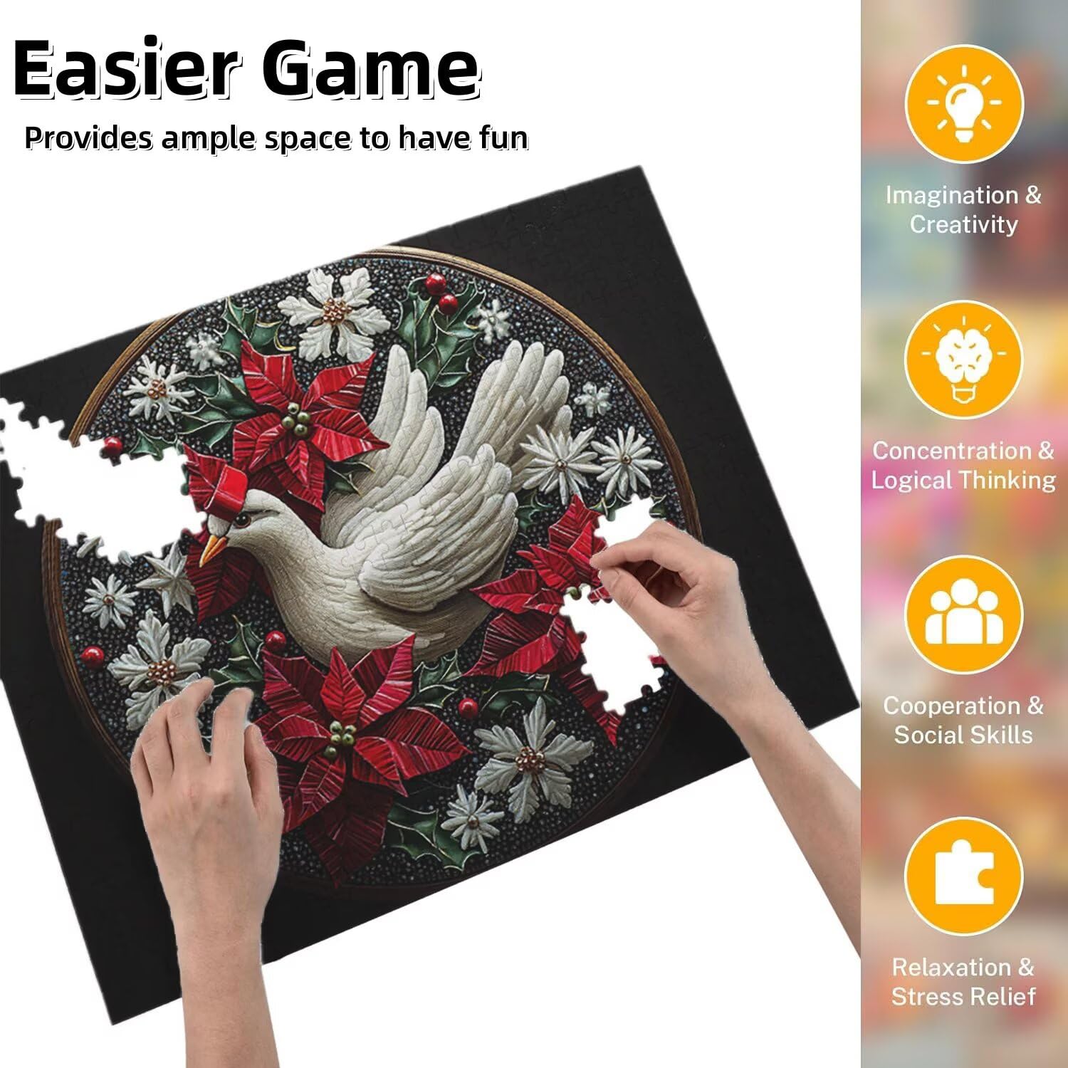 Jigsaw Puzzle, 6000 Pezzi Puzzle Classici, Natale Puzzle Rilassamento Intelligence, Mpossibile Difficile Puzzle Impegnativo per Adulti Puzzle Gioco Familiare, Regalo per Amore Colombo Bianco fr0-546