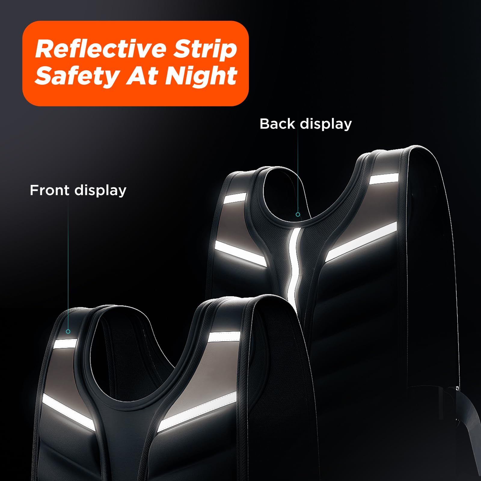 Body Factor Weighted Vest For Men And Women With Reflective Stripes 10lb 15lb