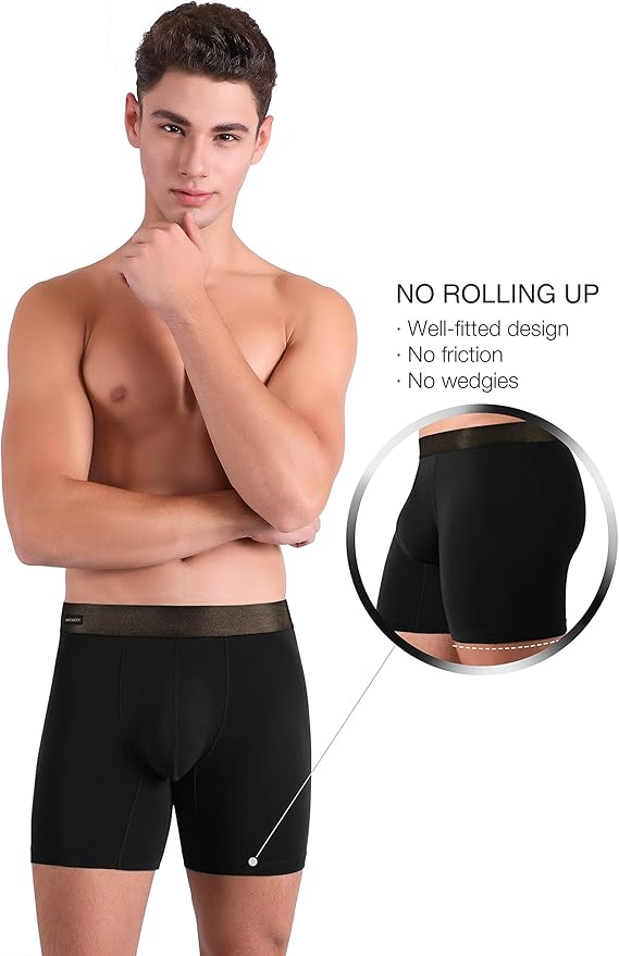 David Archy Heren Slip Zonder Naden 4 Stuks Boxershorts Hign Cut Van Bamboevezel Tas Ondergoed Elastisch Comfortabel Amazon Nl