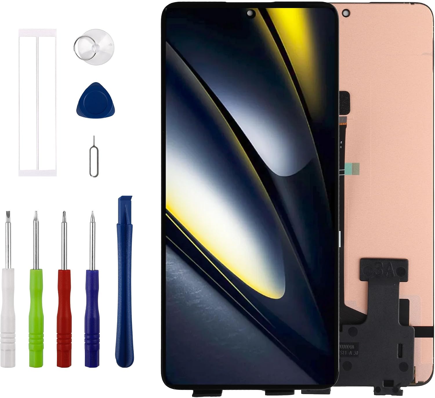 AMOLED Display Compatible with Xiaomi Poco F6 24069PC21G, 24069PC21I 6.67" LCD Display Touchscreen Digitizer Assembly with Repair Tools Kit,Support Fingerprint Function