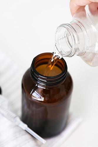 Miniatura 3 de Rail19 Dispensador de jabón espumoso de boticario de vidrio ámbar con bomba de metal, para encimera de cocina y baño, 8.5 onzas (dorado)