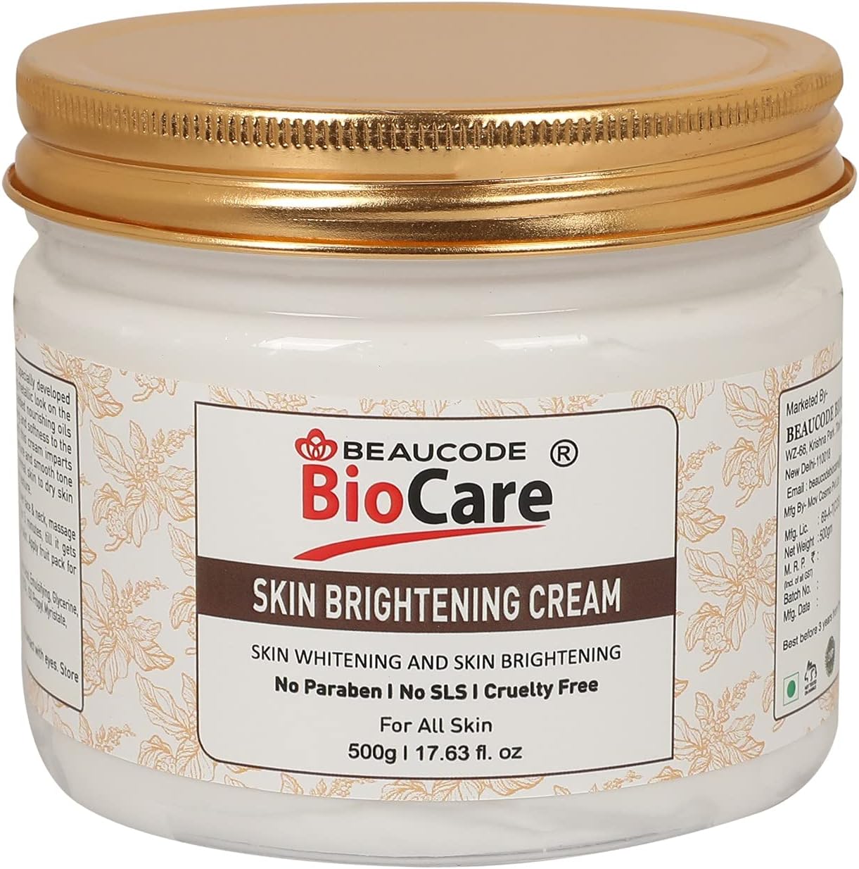 Skin Brightening Face & Body Cream 500gm|| For Women & Men For All Skin Types No Paraben||No SLS|| No Sulphate & Cruelty Free