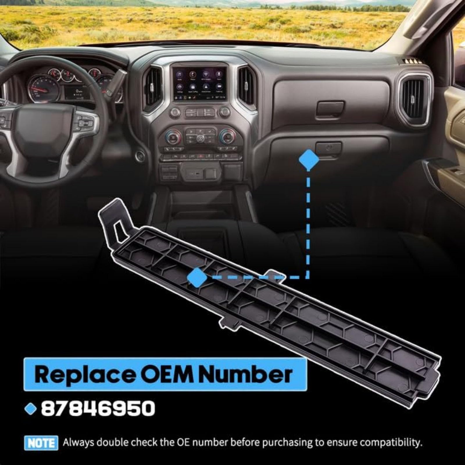 Innenraumfilter Kunststoffabdeckung 87846950 Ersatz für Chevrolet Silverado 2019–2023