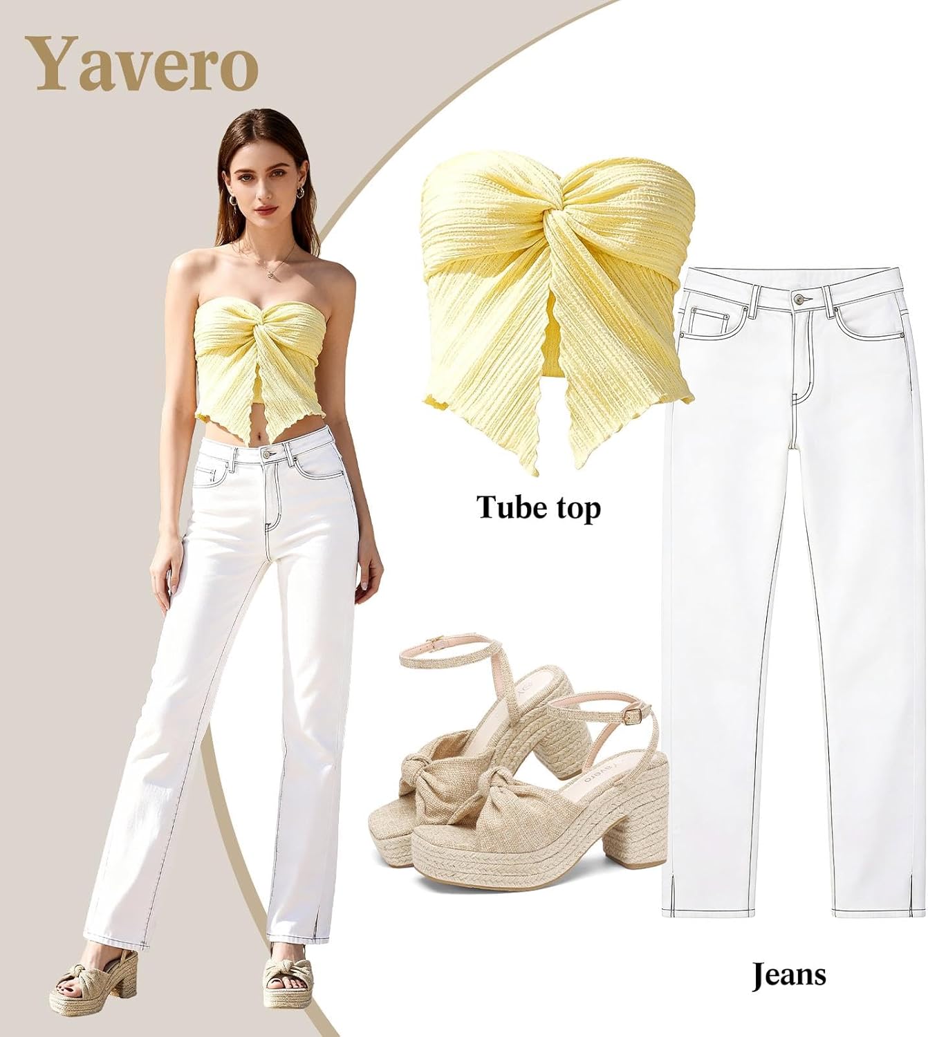 Yavero Women's Espadrille Platform Wedge Sandals Open Square Toe Chunky Sandals Bow Sandals for Vacation - Image 7