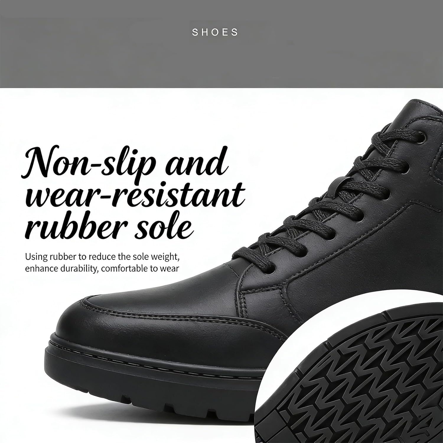 Genuine Leather Orthopedic Boots, Comfortable Non-slip Shock-Absorbing Side Zipper Ankle Boots, Winter Warm Boots with Arch Support, Smart Casual Walking Shoes for Standing