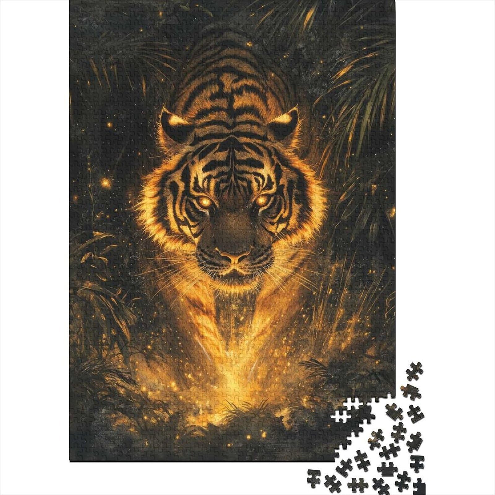 Fiery Tiger_3 1000 Piece Jigsaw, Animal Puzzle for Adults, Gift for Puzzle Collectors, 38x26cm/1000pcs