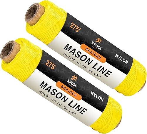 Miniatura 31 de Xpose Safety Cuerda blanca Mason Line – # 18 trenzado de nailon – Línea de construcción duradera de 275 pies para herramientas de mampostería, nivel