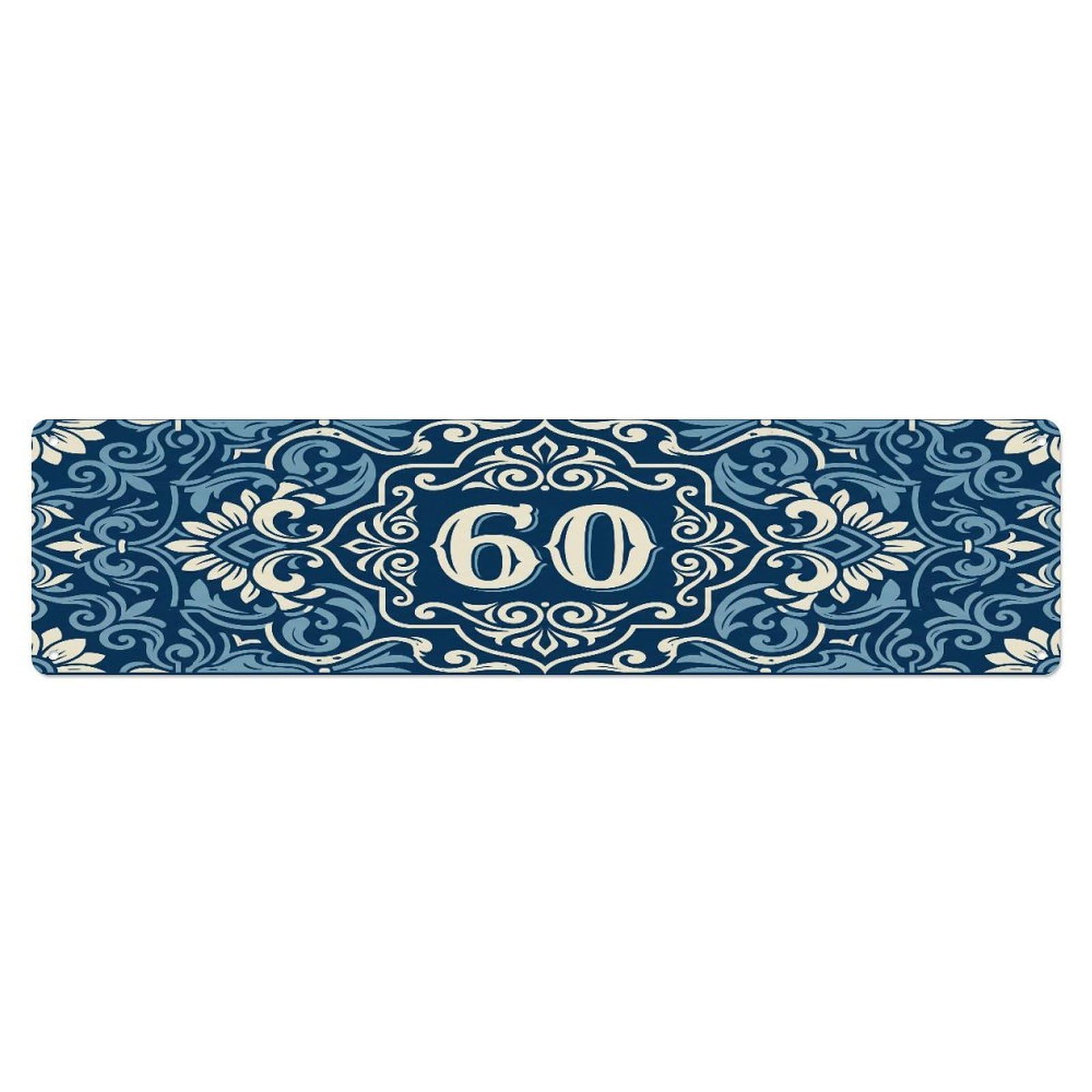Fqcyn Style Metal Tin Sign Vintage House Door Number 60