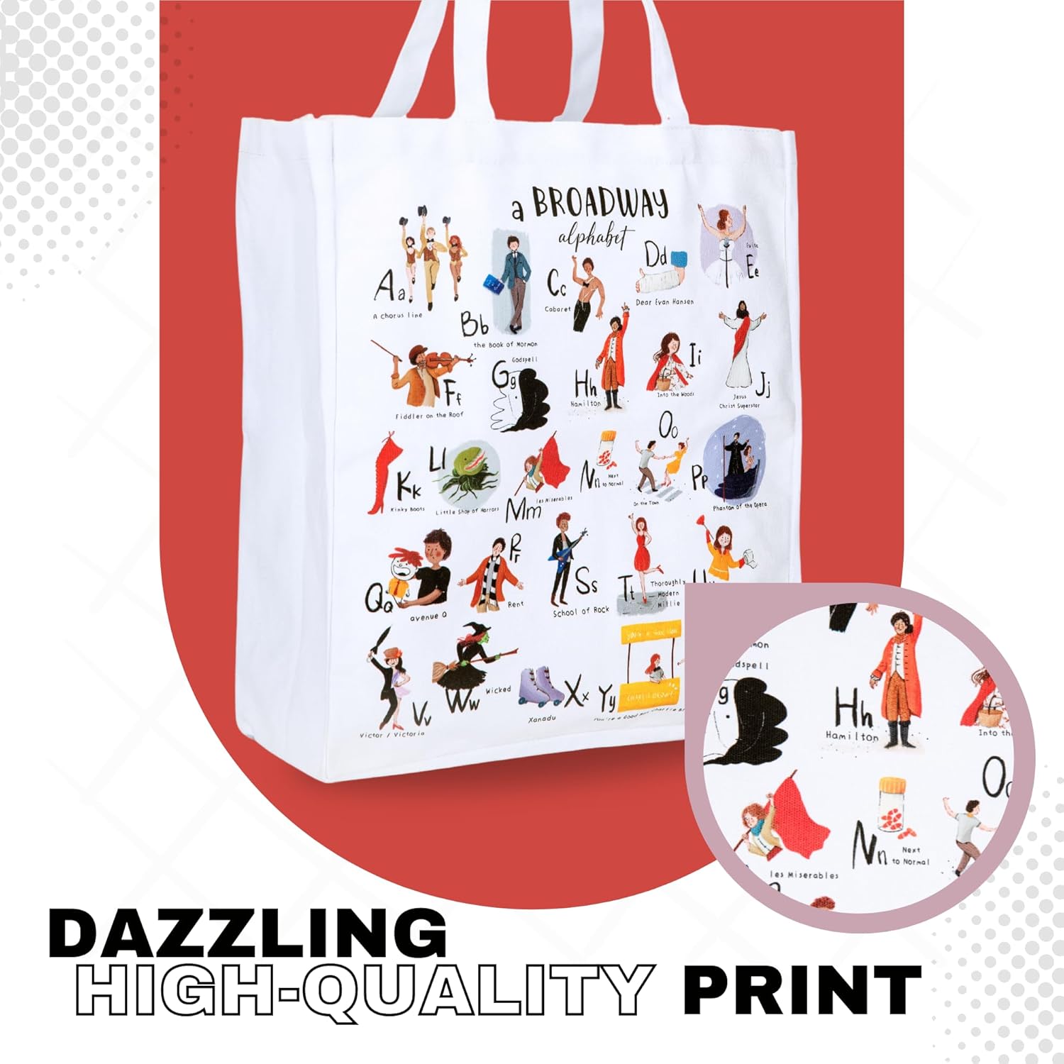UTOPISH Ultimate Broadway Fan Bundle - Show-Bill Binder & Broadway Alphabet Tote and Cosmetic Bags Set