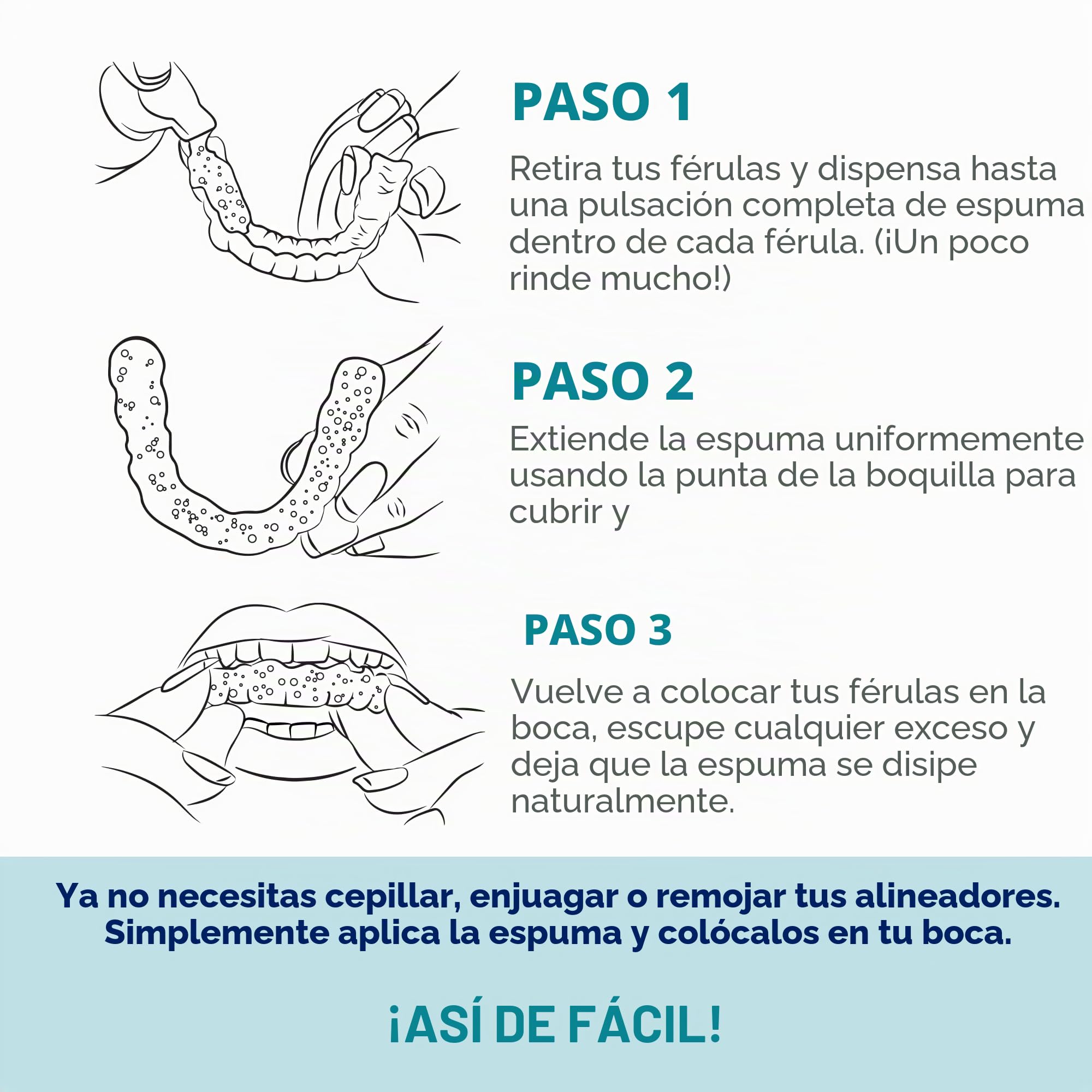 EverSmile AlignerFresh - Espuma de flúor para protector de esmalte, limpiador y retenedor con protección de esmalte, fortalece, protege y blanquea los dientes, elimina bacterias, menta fresca, 1