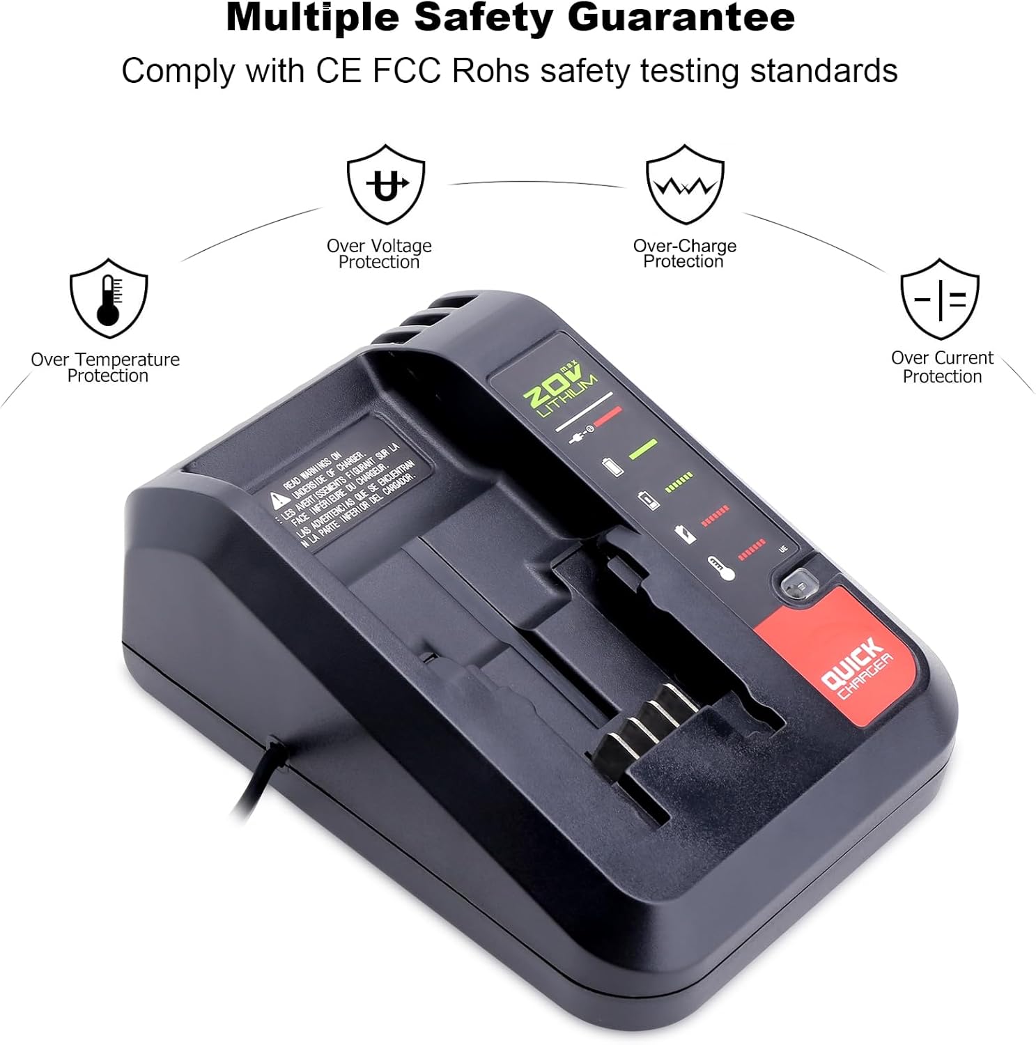 20V Quick Battery Charger Compatible with Porter Cable 20V & Compatible with Black and Decker 20 Volt Lithium Battery LBXR20 LBXR2020 PCC685L PCC681L PCC680L Charger, PCC692L - Image 6