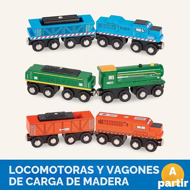 Foto 5 de 8 de Battat Locomotoras y vagones de Carga de Madera magnéticos