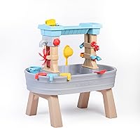 Step2 Rain Showers & Flow Water Table: Toddler Outdoor Sensory Play with 15-Piece Accessories, Custom Maze, Ages 1.5+