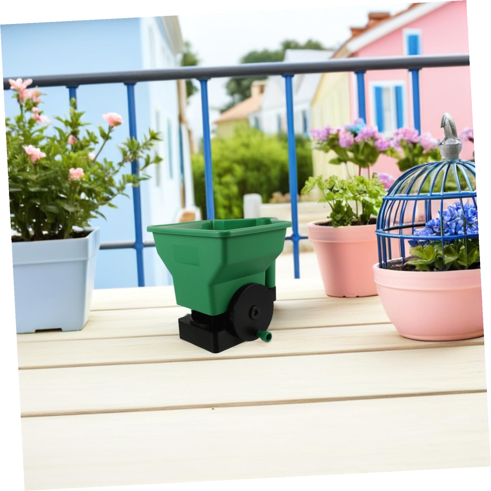 YARNOW Seminatrice Manuale Portatile per Giardinaggio, Spandiconcime Piccolo in Plastica Resistente Regolazione Larghezza e Densità, Strumento per Piantare Piantine e Cura Prato