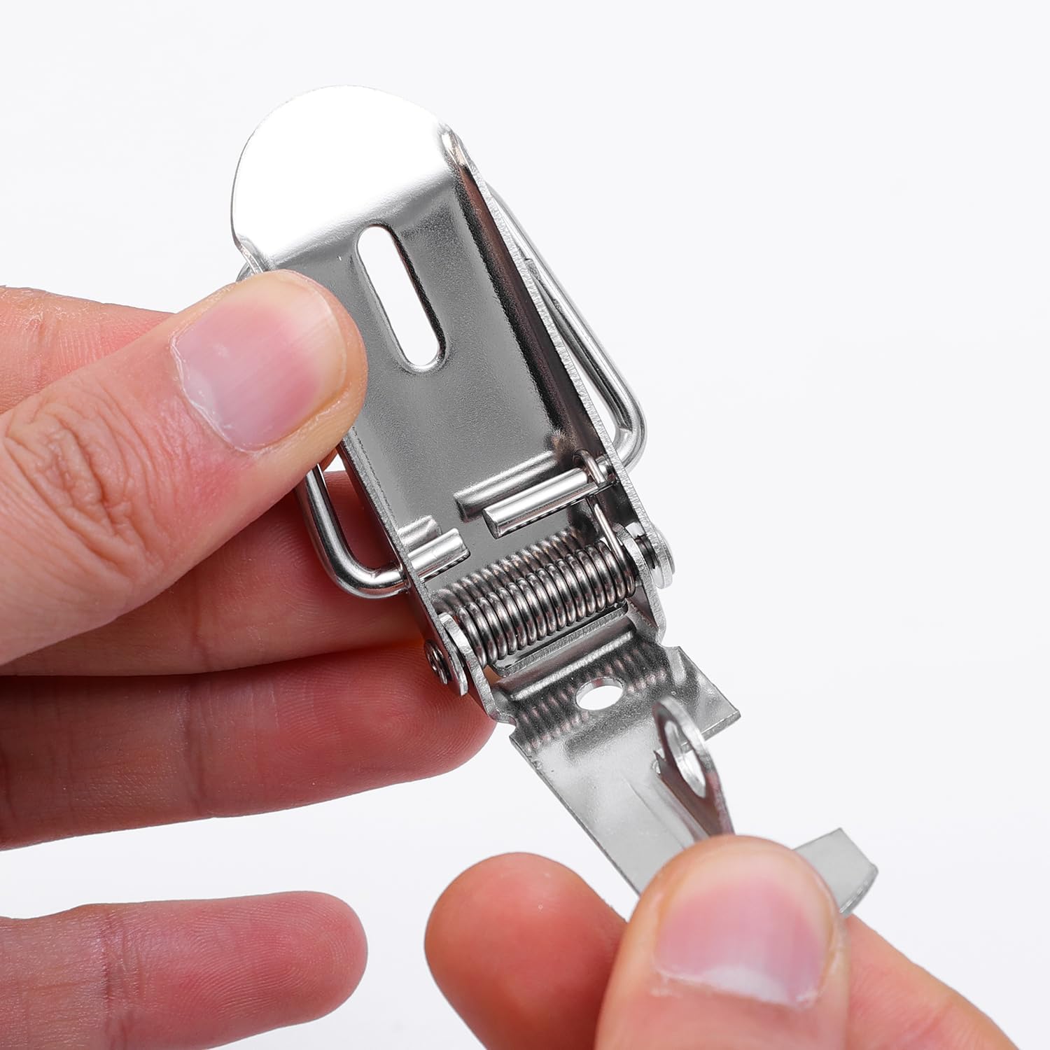 2PCS Stainless Steel Spring Lock Buckle Drawers Cabinets Wardrobe Locks Household Office Safety Hardware Tools Small Size 6 * 2.5cm