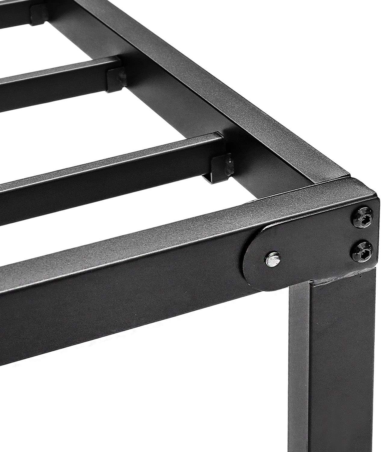 HAAGEEP 18 Inch Queen Bed Frame No Box Spring Needed High Platform Bedframes with Storage Size Black Metal : Home & Kitchen