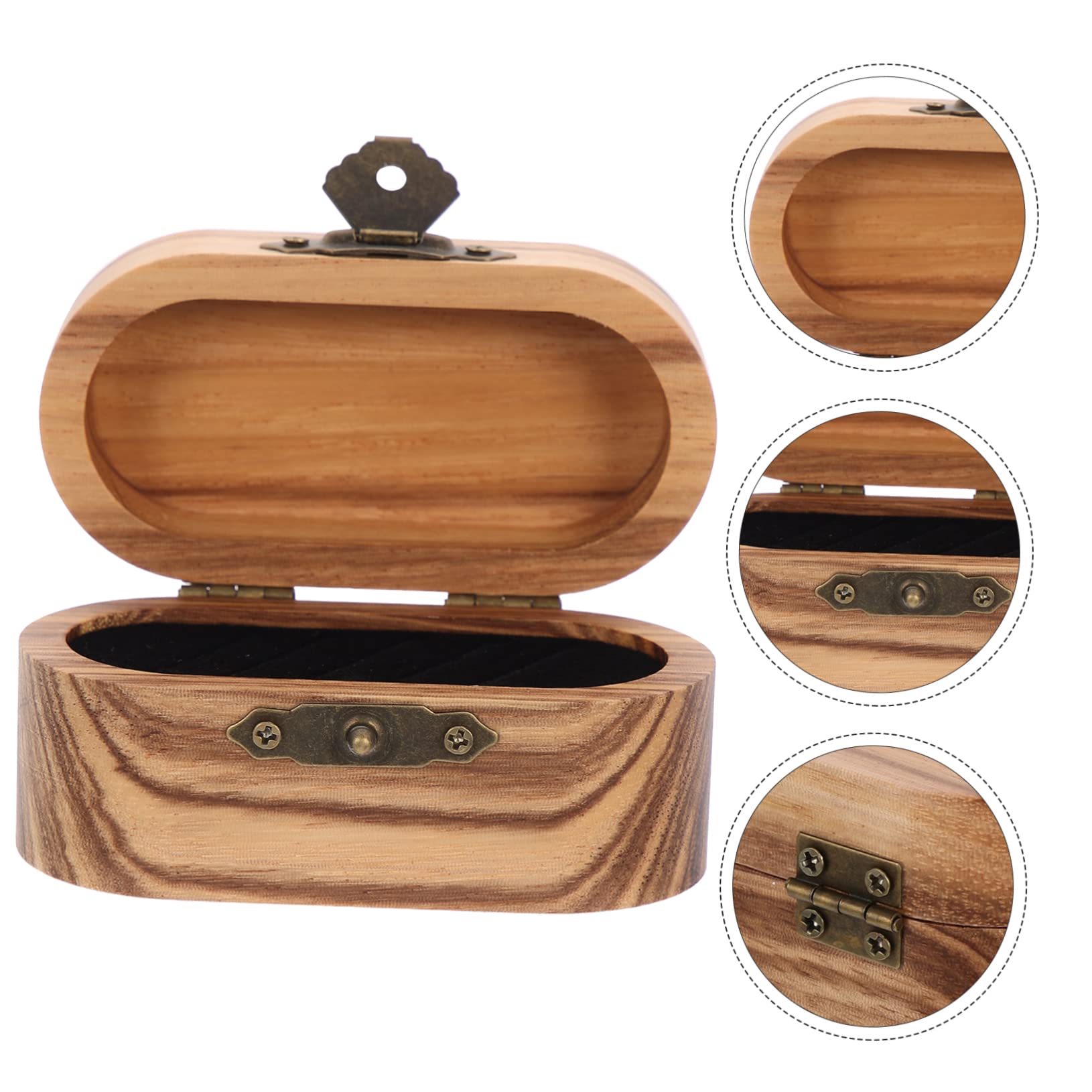 Cabilock Caja De 3 Piezas Caja De Madera para Púa De Guitarra Soporte para Púas De Guitarra De Diseño Retro De Guitarra Caso De Púas De Guitarra Bajo Palanca Antiguo Franela