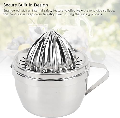 Miniatura 9 de Exprimidor manual, de acero inoxidable 304, cítricos, limón, naranja, pomelo, exprimidor de mano multifuncional con colador y cuenco para uso en