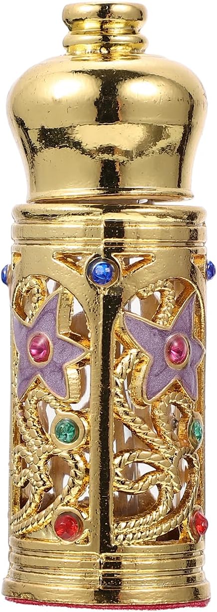 Beavorty Perfume Bottles Vintage Glass Refillable Empty Perfume Bottle Egyptian e Essential Oil s Oil Sub e Vial Scent For Home SPA Golden Mini e