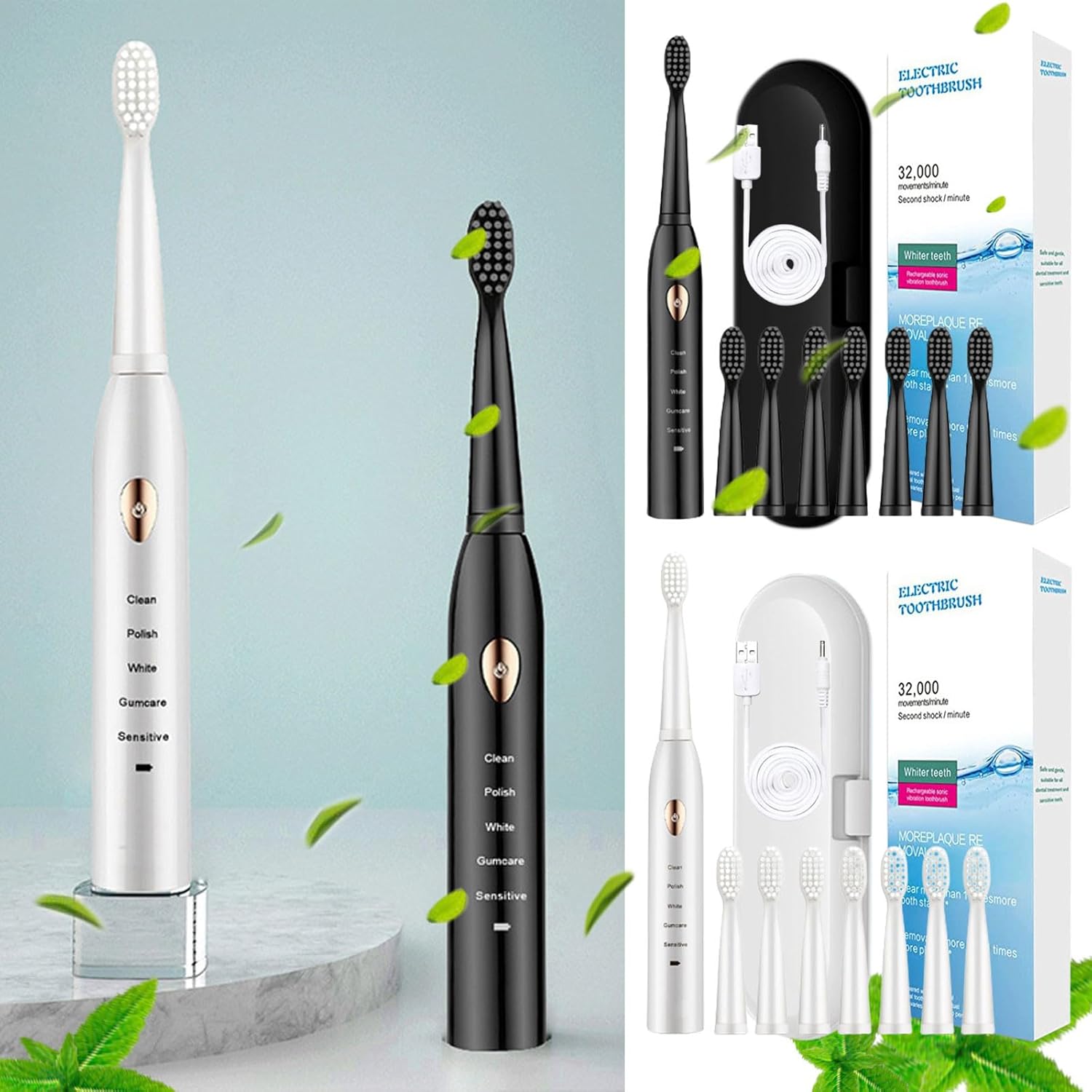 crgrtght Electric Toothbrush, Electric Toothbrush with 8