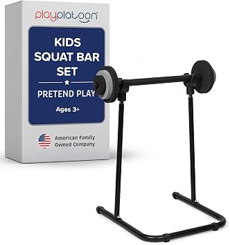 Play Platoon Kids Weight Bench Set or Squat Rack- Kids Gym Equipment for Home - Fitness Equipment for Boys - Workout and Exercise Equipment - Ages 3+