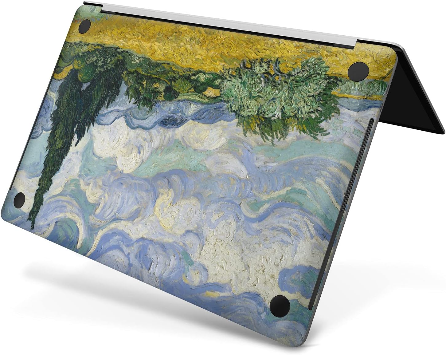 Mertak Vinyl Skin Compatible with MacBook Air 15 13 Neo Pro 16 14 inch M5 M4 M3 M2 M1 2026 2025 2024 Cover Van Gogh Wrap Laptop Sticker Art Top Decal Print Wheat Field with Cypresses Painting