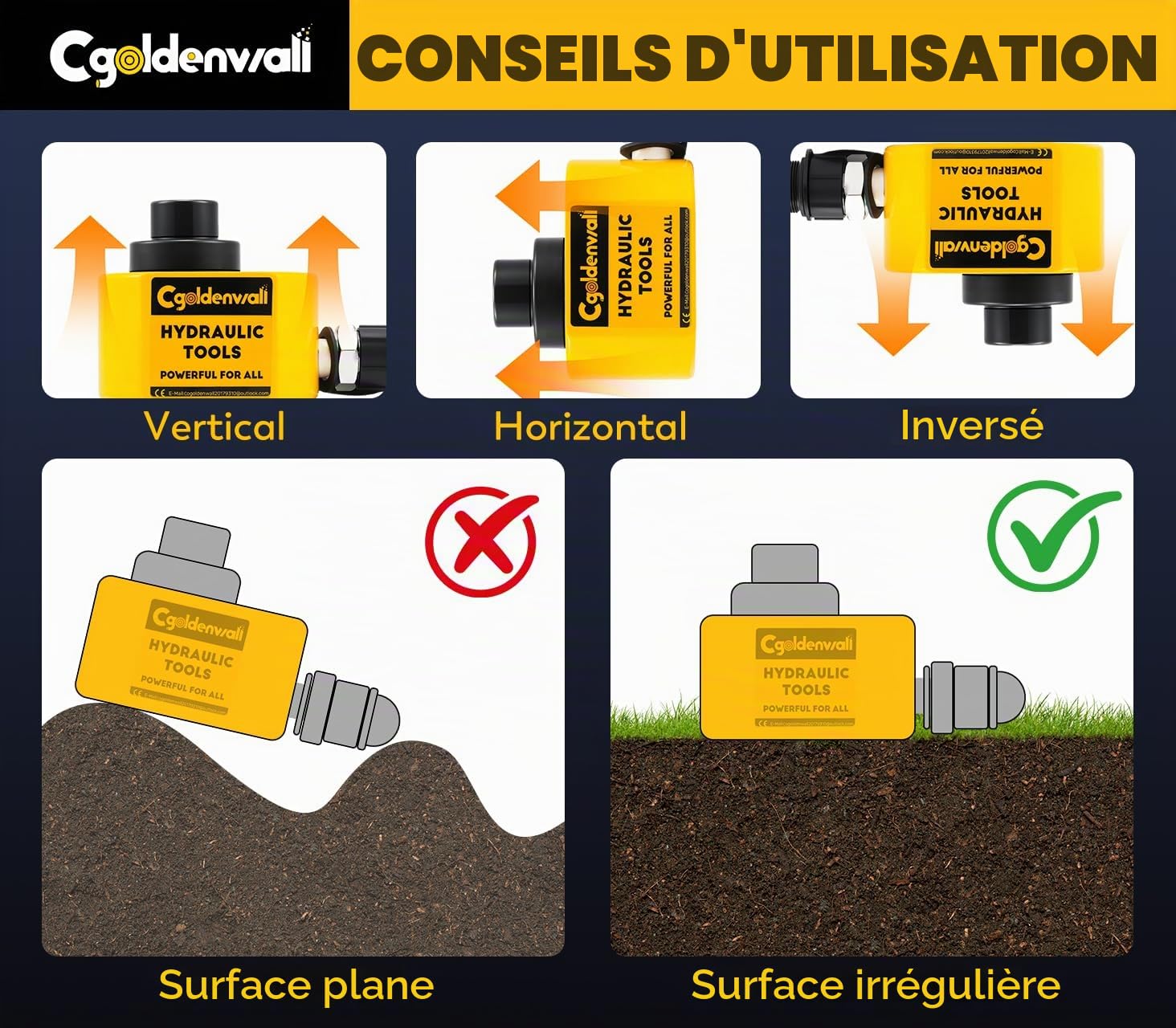 CGOLDENWALL 10T Vérin Hydraulique avec La Pompe CP-180, Course 26mm, Auto-Hauteur 51mm, Surface Effective 11.3cm², Industriel pour La Construction Mécanique/Ponts/Bâtiments (DFPY-10T+CP-180)