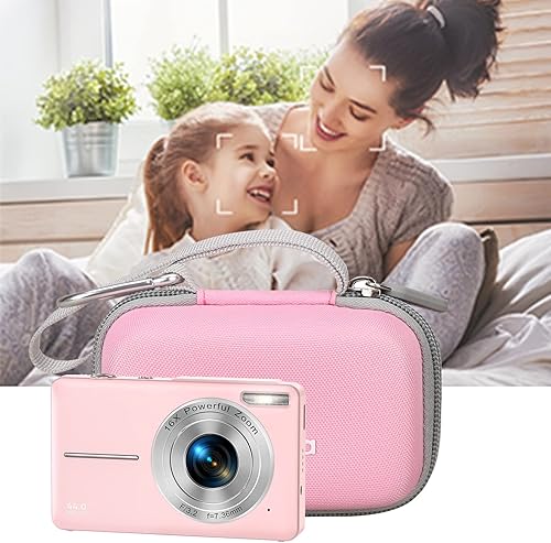 Miniatura 5 de Aproca Funda rosa, para cámara digital CAMKORY, cámara digital Lecran, cámara de vídeo para niños, funda protectora de almacenamiento de viaje
