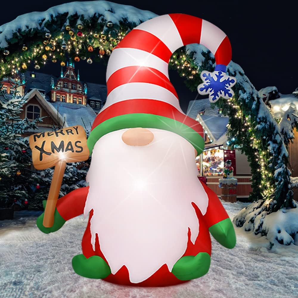 6 FT Christmas Inflatables Gnome,Xmas Inflatable Outdoor