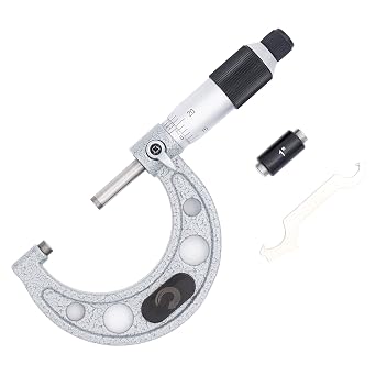 Clockwise Tools MMTR-02 Premium Outside Micrometer with Carbide Tip 1-2" Measuring Range 0.0001" Graduation Precision Machinist Tool