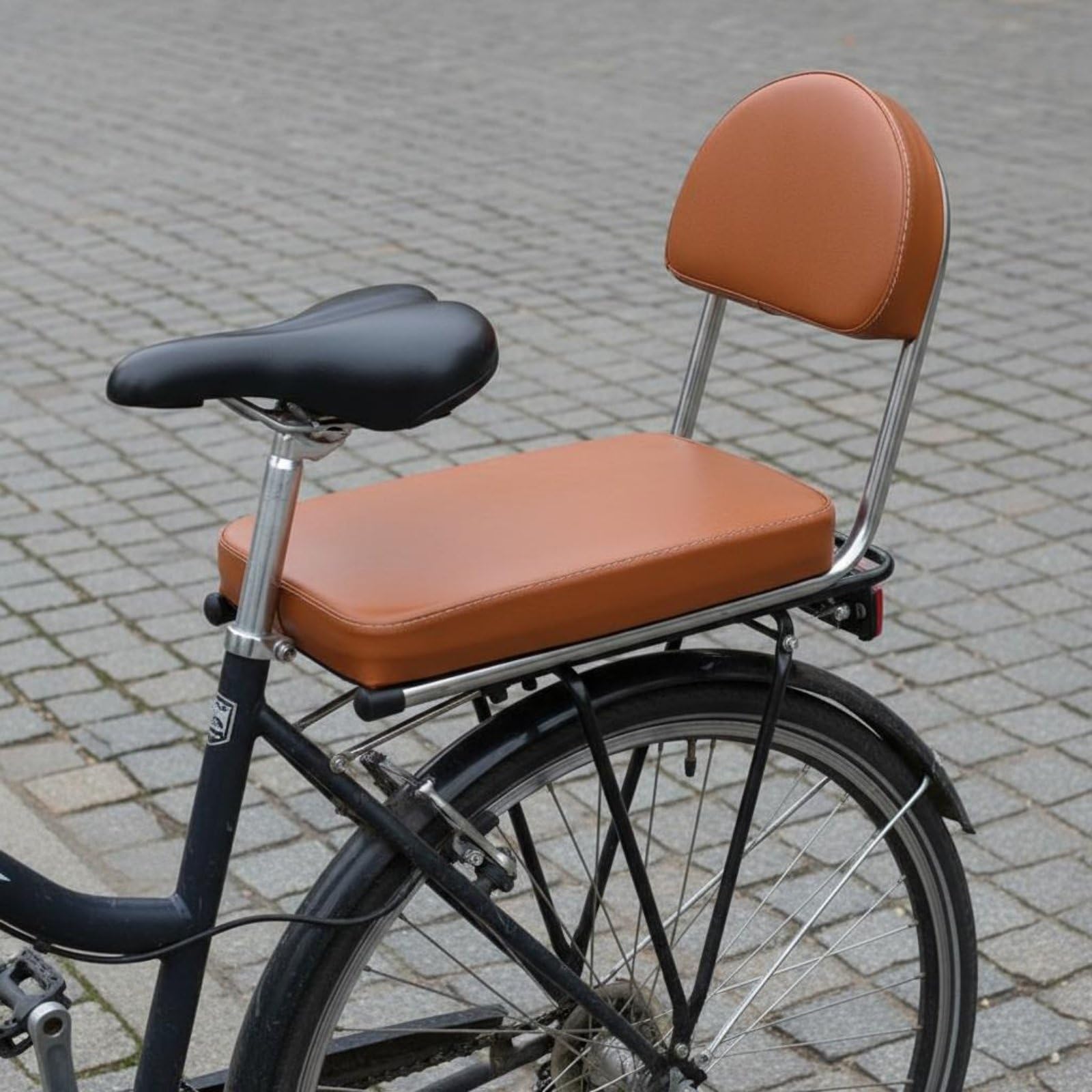 kowaku Sedile Posteriore Bici Universale, Seggiolino Bici con Schienale, Morbido e Confortevole, Accessorio Ciclistico per Pedalata Cittadina
